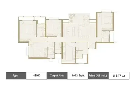 4 BHK-1622 SqFt